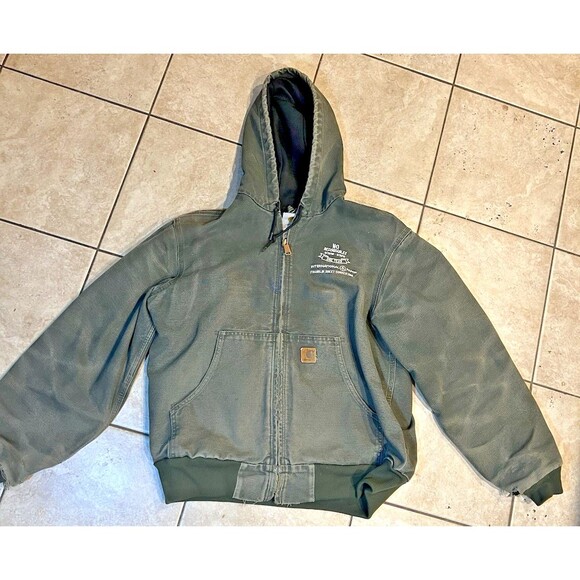 Carhartt Other - Vintage Carhartt Jacket Mens L J25 MOS Moss Green Distressed Faded Y2K Work